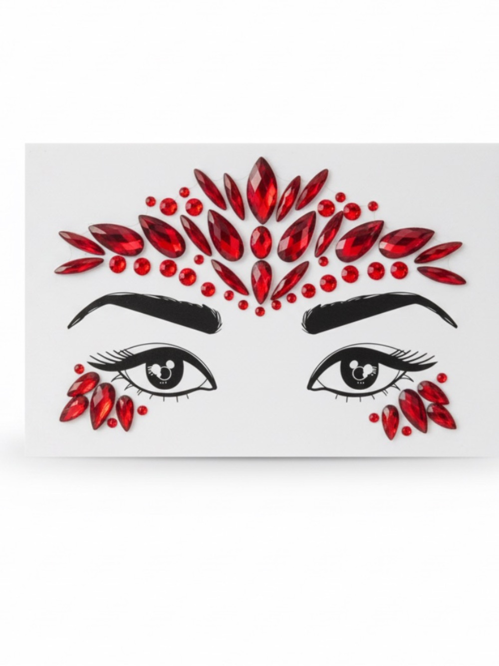 Red Face Gem Decal Set – Festival Rave Rhinestone Jewelry ✨nwt
